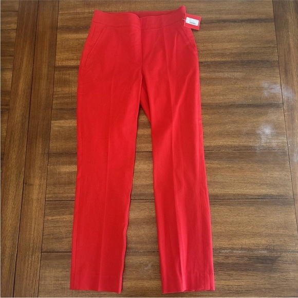 Spanx On The Go Ankle Slim Straight Pants True Red Stretch w Pockets Womens S - Picture 2 of 9